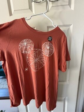Torrid Disney Rust Orange Spiderweb Mickey Graphic Tee